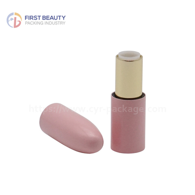 Customized Pink Cylinder Lipstick Tube 5g Color Spraying Surface