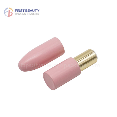 Customized Pink Cylinder Lipstick Tube 5g Color Spraying Surface