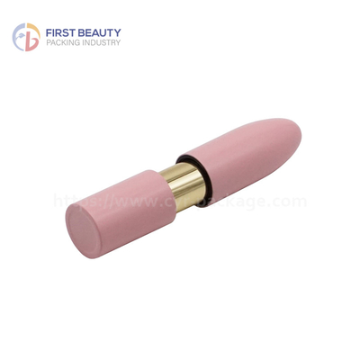 Customized Pink Cylinder Lipstick Tube 5g Color Spraying Surface