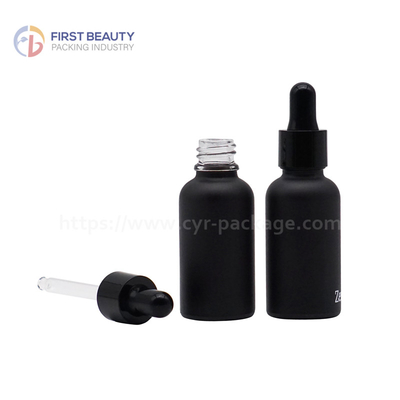 30ml Frosted Glass Dropper Bottles Smooth Round For Aromatherapy