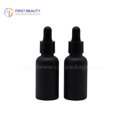 Empty Essential Oil Dropper Glass Bottles Matte Black 5ml - 100ml