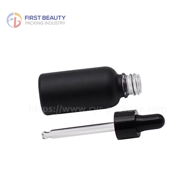Empty Essential Oil Dropper Glass Bottles Matte Black 5ml - 100ml