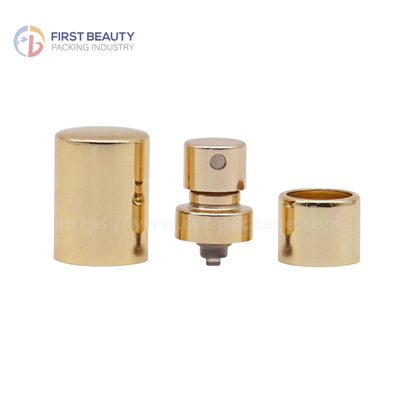 Gold Crimp Perfume Pump Sprayer Aluminum Plastic FEA15