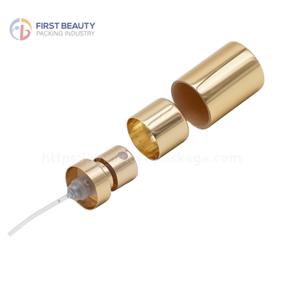 Gold Crimp Perfume Pump Sprayer Aluminum Plastic FEA15