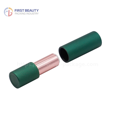Matte Green Aluminum Lipstick Tubes 3.8g Snap On Color Spraying