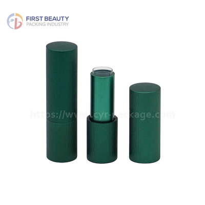 Matte Green Aluminum Lipstick Tubes 3.8g Snap On Color Spraying