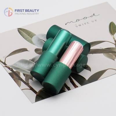 Round Empty Aluminum Lipstick Tube Container Plastic 3.8g