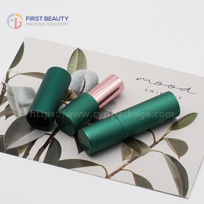 Round Empty Aluminum Lipstick Tube Container Plastic 3.8g