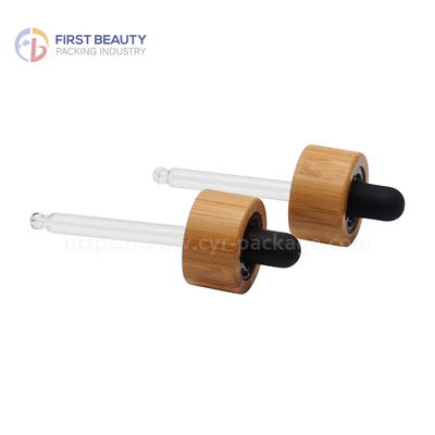 Customized Bamboo Pipette Dropper Natural Color Engraved Logo 5000pcs