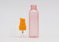 Matte Pink 18mm 60ml Refillable Plastic Spray Bottles With Orange Fine Mist Pump
