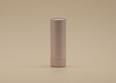 Pale Pink Rose Color Cosmetic Lipstick Containers Metallic Simple Sense 3.5g Cylinder Shape