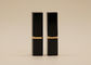 Cuboid Black Lip Balm Tubes Screen Printing Surface Gold Aluminum Ring In Middle