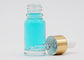 Clear Color 15ml Round Shape Cosmetic Glass Bottle With Gold Aluminum Dropper