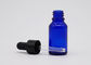 Glass Blue Essential Oil Dropper Bottles With 18mm Black Plastic Dropper Black Teat