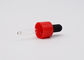 18mm Plastic Pipette Droppers Red Closure Matte Black Teat For Essential Oil