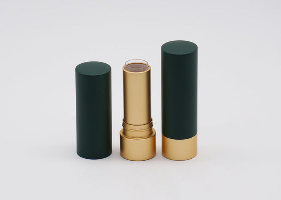 ODM Dark Green Metal Empty Lipstick Tube Color Spraying Surface