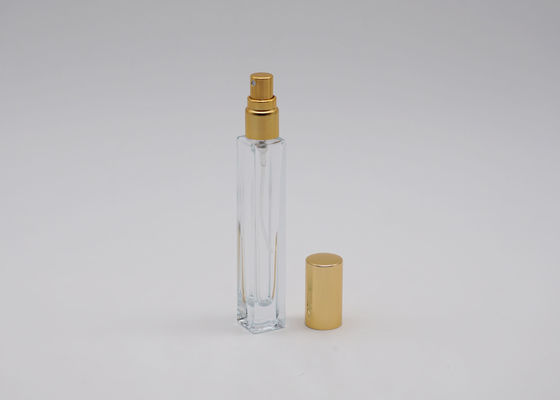 Square Cologne Perfume Tester Bottle With Gold Aluminum Spray Pump