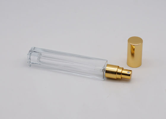 Square Cologne Perfume Tester Bottle With Gold Aluminum Spray Pump