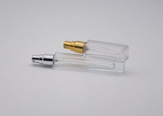 Square Cologne Perfume Tester Bottle With Gold Aluminum Spray Pump