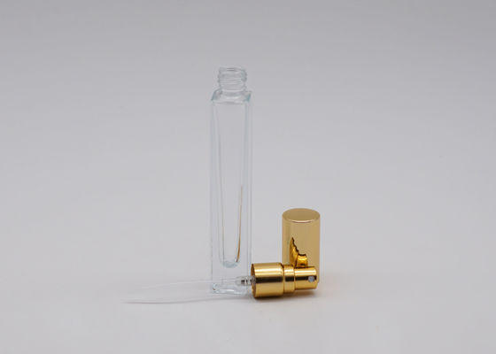 Square Cologne Perfume Tester Bottle With Gold Aluminum Spray Pump