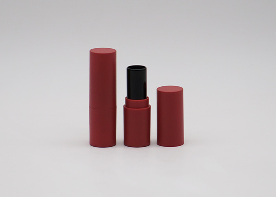 Plastic Plum Color Cylinderical Lip Balm Container Tube