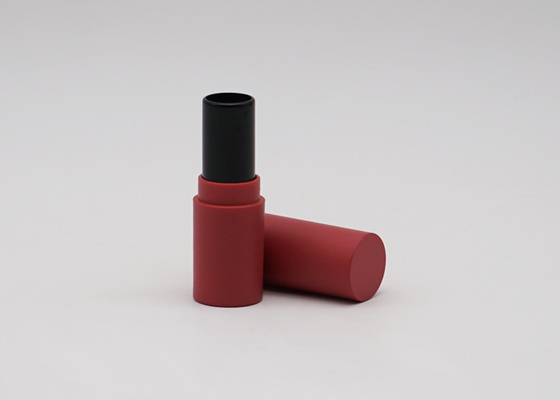 Plastic Plum Color Cylinderical Lip Balm Container Tube