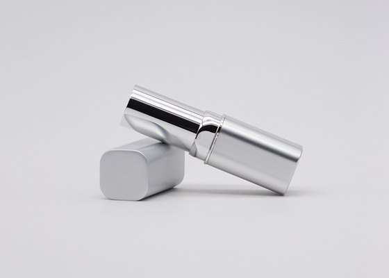 Square Silver Aluminum 3.5g Lipstick Packaging Tube Container