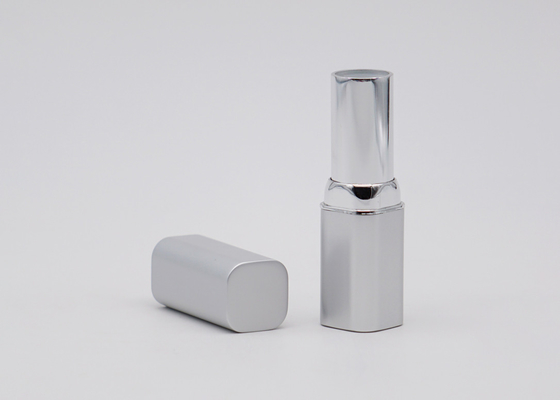 Square Silver Aluminum 3.5g Lipstick Packaging Tube Container