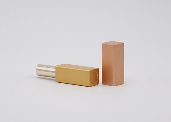 Gold Square Vintage Metal Aluminum Lip Balm Tube  Bulk