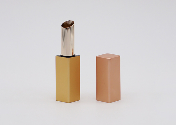 Gold Square Vintage Metal Aluminum Lip Balm Tube  Bulk