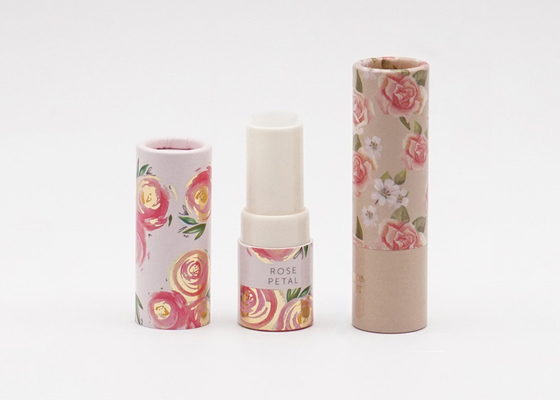 3.5g Eco Friendly Paper Lipstick Tubes With Flower Pattern