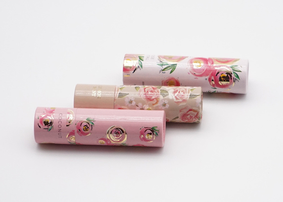 3.5g Eco Friendly Paper Lipstick Tubes With Flower Pattern