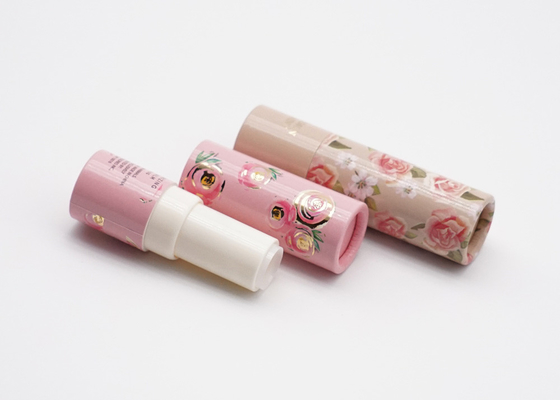 3.5g Eco Friendly Paper Lipstick Tubes With Flower Pattern