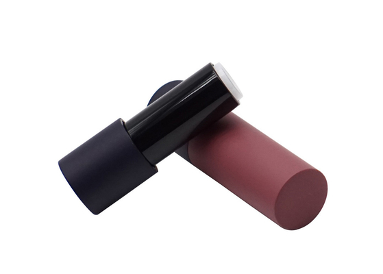Black Bottom With Dark Brown Case Aluminum Lipstick Tube