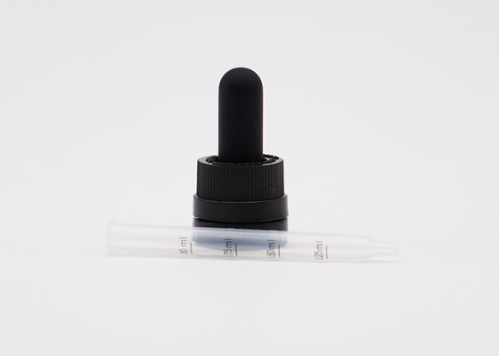 18mm Smooth Surface Matte Black Child Proof Dropper  Aluminum Closure