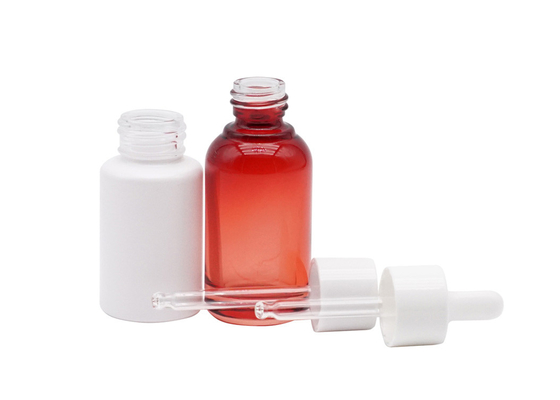 Clear Red Glass Essential Oil Bottle 30ml 50ml 100ml Frosted Clear Cosmetic Dropper Bottle