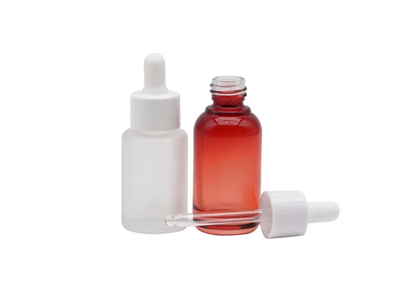 Clear Red Glass Essential Oil Bottle 30ml 50ml 100ml Frosted Clear Cosmetic Dropper Bottle