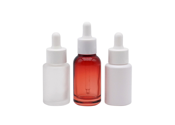 Clear Red Glass Essential Oil Bottle 30ml 50ml 100ml Frosted Clear Cosmetic Dropper Bottle