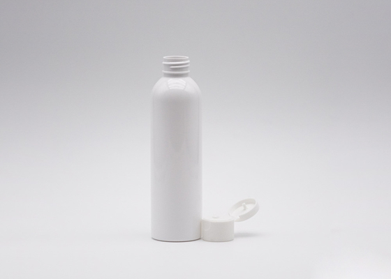 180ml Plastic Bottle White Cosmetic Shampoo Bottle With 24mm Disc Top Cap