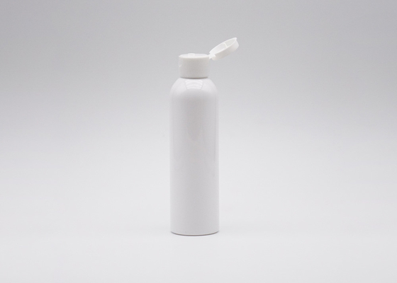 180ml Plastic Bottle White Cosmetic Shampoo Bottle With 24mm Disc Top Cap