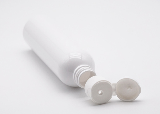 180ml Plastic Bottle White Cosmetic Shampoo Bottle With 24mm Disc Top Cap