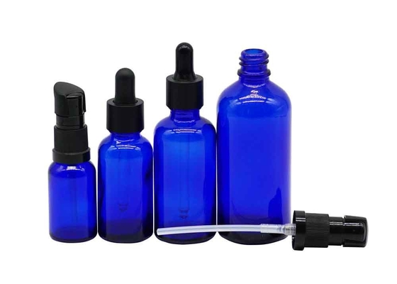 Glass Dropper Bottles Essential Oil Bottles Transparent Blue Color