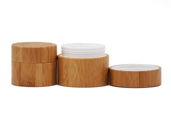 Cosmetic Packaging Bamboo Cream Jars Refillable Leak Proof