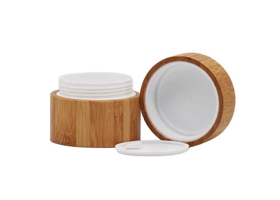 Cosmetic Packaging Bamboo Cream Jars Refillable Leak Proof