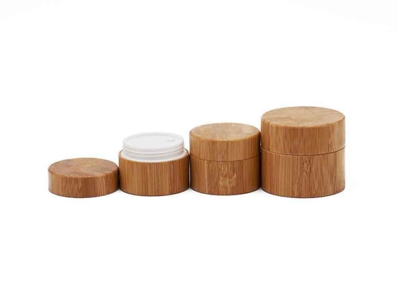 Cosmetic Packaging Bamboo Cream Jars Refillable Leak Proof