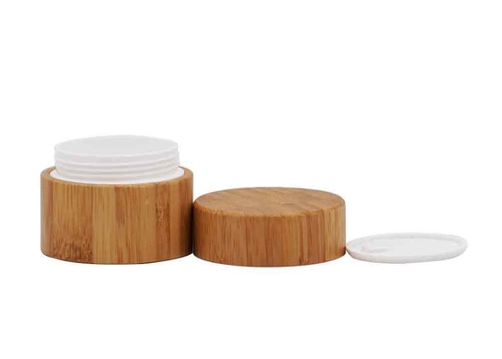 Cosmetic Packaging Bamboo Cream Jars Refillable Leak Proof