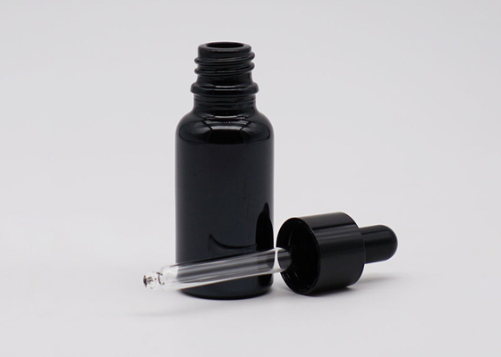 Black Cylinder Glass Dropper Bottles Vial 30Ml With Dropper Customers Logo