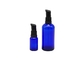 Cylinder Essential Oil Dropper Bottles Lotion Pump Tops Blue Clear Color