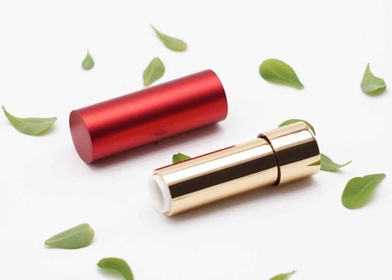 Red Case With Gold Bottom 3.5g Aluminum Lipstick Tube Empty Lipstick Tube Manufacturer