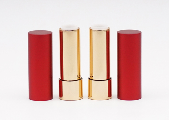 Red Case With Gold Bottom 3.5g Aluminum Lipstick Tube Empty Lipstick Tube Manufacturer